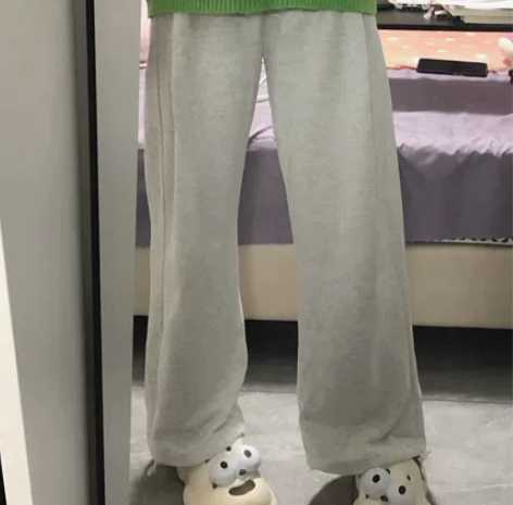灰色休闲运动裤  小红书上买的 白灰色加长...