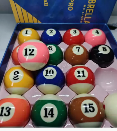 5.72全新未使用台球标准黑八台球整盒出价...