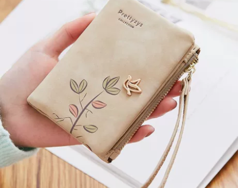 2022新款软皮钱包女士短款印花学生日系简...