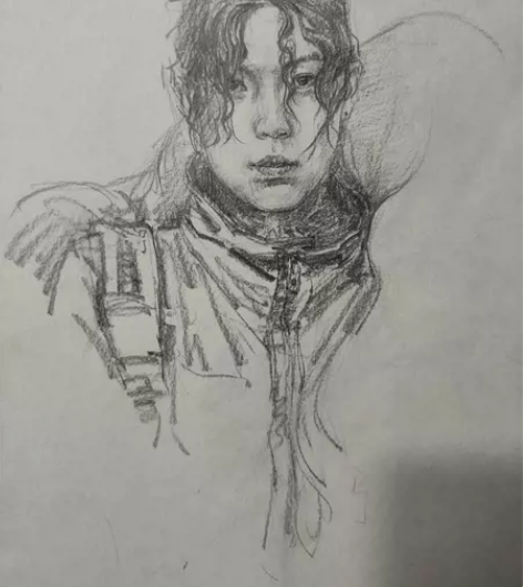 速写素描肖像定制。 速写单人头像十块起，具...