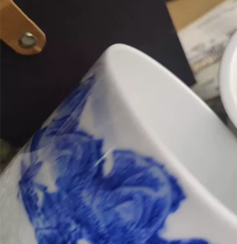 景德镇手绘青花玲珑办公杯，陶瓷带盖内胆过滤...