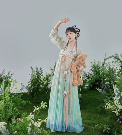 【出租】七月夕汉服原创 栀夏 对襟印花短衫...