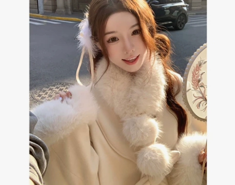 Catyears猫年 可爱毛球围脖仿皮草毛...