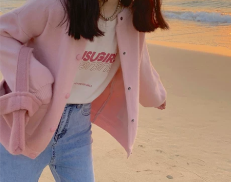 YUKIXIAOSHU自制棒球温柔洋气粉色...