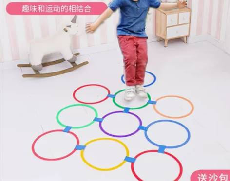 跳格子 幼儿园活动教具 儿童游戏道具 跳房...