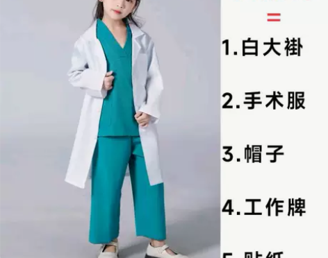 儿童抗疫医生幼儿园舞蹈小护士合唱男女角色扮...