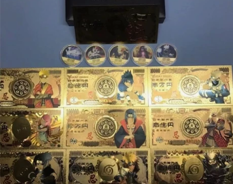 全套火影忍者纪念钞 纪念币 动漫周边手办礼...