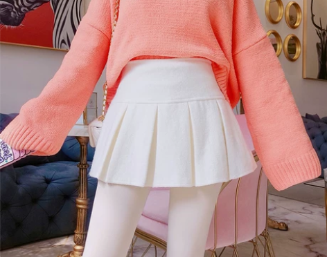秋冬新款毛呢短裙女加厚高腰百搭a字裙学生…...