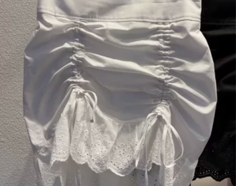 韩国东大门2023夏季新款不规则高腰褶皱荷...