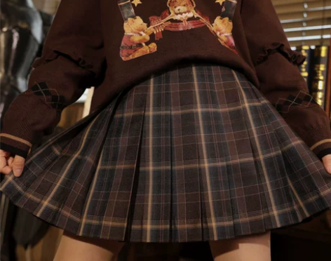 ?原创森女部落小祖棕学院风jk制服正版格裙...