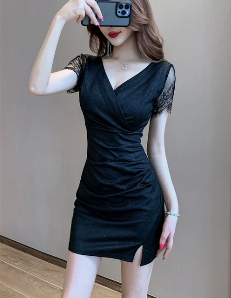 性感连衣裙女修身显瘦新款夜总会收腰露背裙子...