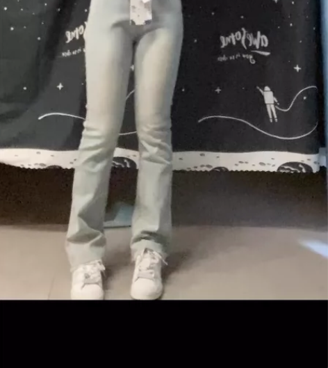 复古微喇牛仔裤女夏季辣妹设计感高腰修身弹力...