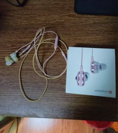 兰士顿入耳式线控平头有线耳机，重低音，音质...