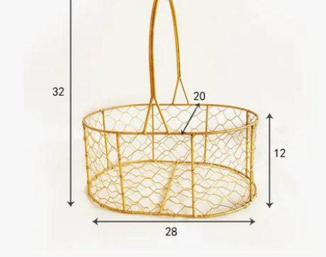 手工铁艺花篮编织伴手礼结婚金属篮客厅INS...