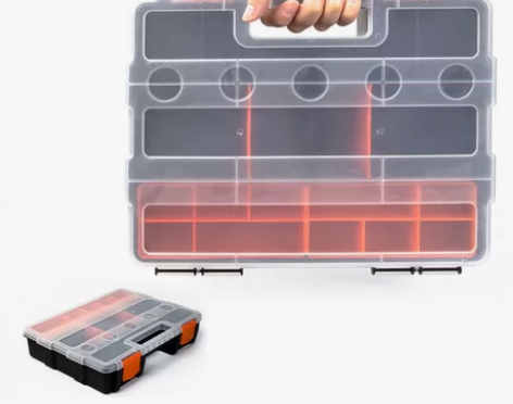 全新手提大号零件分类收纳盒，可以存放螺丝、...