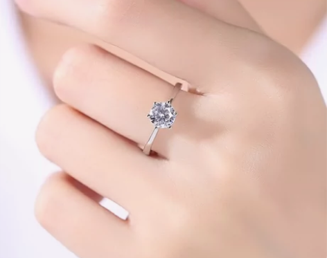 莫泊桑爆闪锆石冷淡风戒指轻奢小众设计感可调...