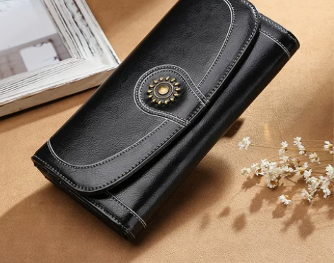 纳兰杜钱包女长款牛皮大容量多功能手机包女士...
