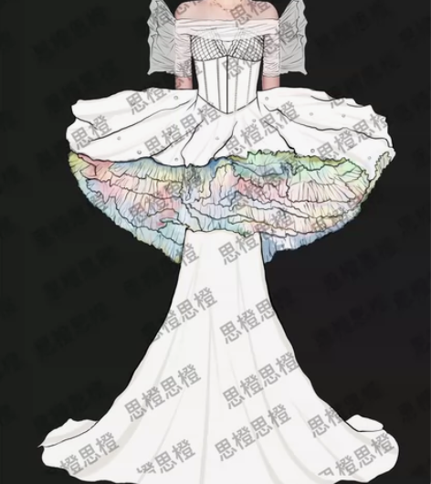 接画服装设计，服装设计效果图，款式图，平板...