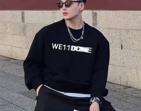 时尚美式卫衣男生圆领重磅男士潮牌2023春...