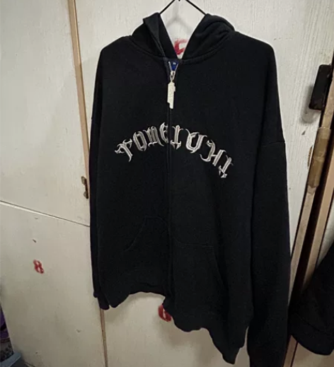 NOONOZ潮牌美式高街刺绣字母开衫连帽卫...