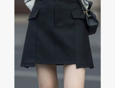 不规则半身裙女 春季新款黑色包臀裙高腰显瘦...