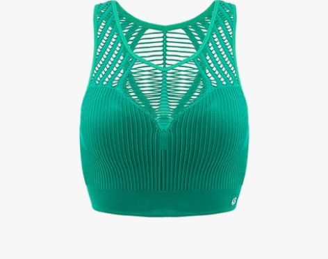 暴走的萝莉 运动文胸女纯色网眼训练跑步瑜伽...