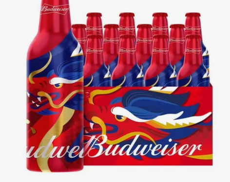 百威啤酒龙年超级限量版百威铝瓶春节送礼35...