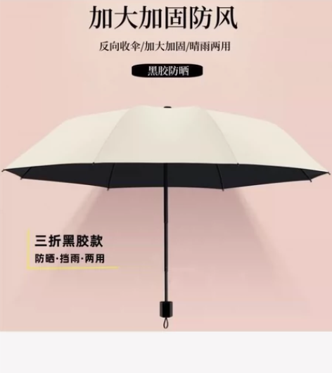 雨伞双人加固晴雨两用折叠男女遮阳伞黑胶防晒...