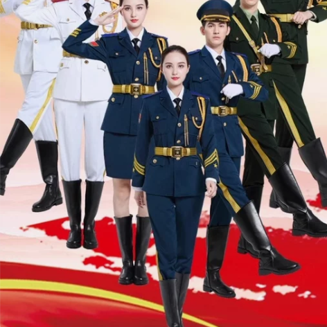 国旗班仪仗队服装学校升旗仪式护旗手套装中小...