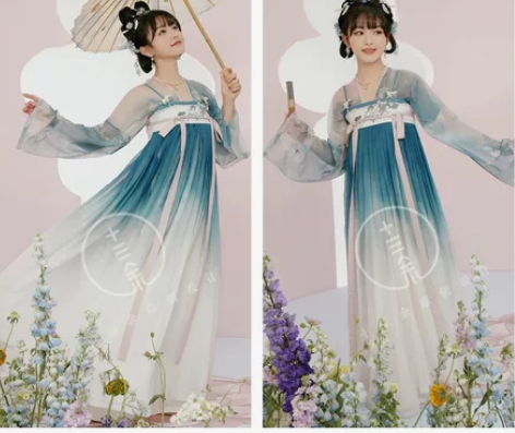 十三余小豆蔻儿[罗浮美人]绣花三色上衫齐胸...