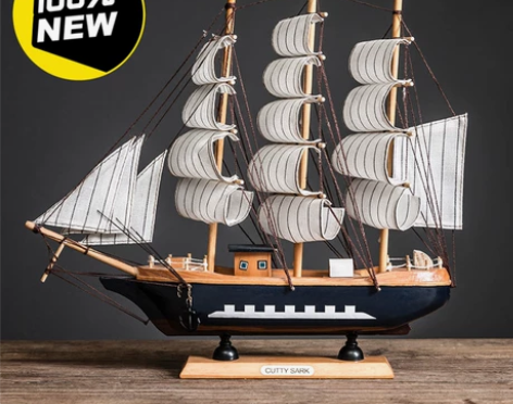 心选创意一帆风顺帆船摆件北欧家居客厅酒柜书...