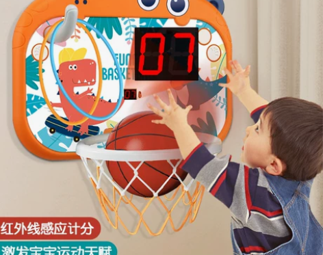 儿童篮球框室内静音篮筐可家用免打孔投篮架宝...