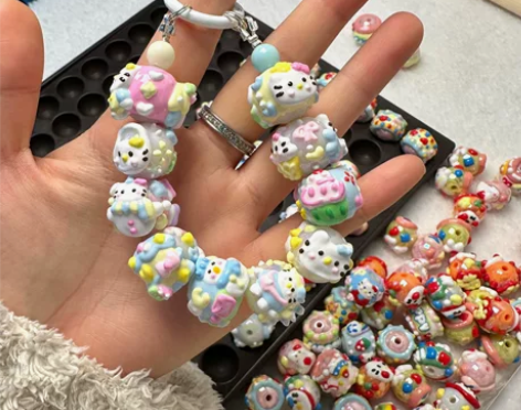 手绘珠素串/Hello Kitty/手绘珠...