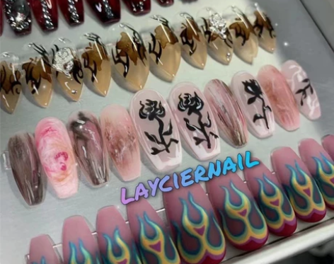 辣妹y2k 纯手工定制手绘穿戴美甲 lay...