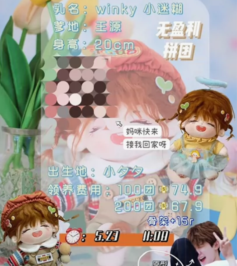 王源 棉花娃娃winky眯眯虎小迷糊 买来...