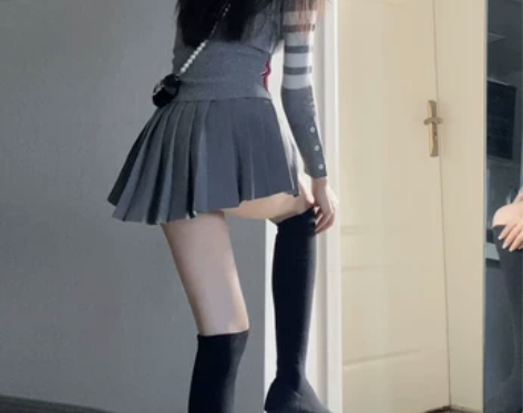 春夏新款百褶裙女灰色性感辣妹超短裙纯欲风半...