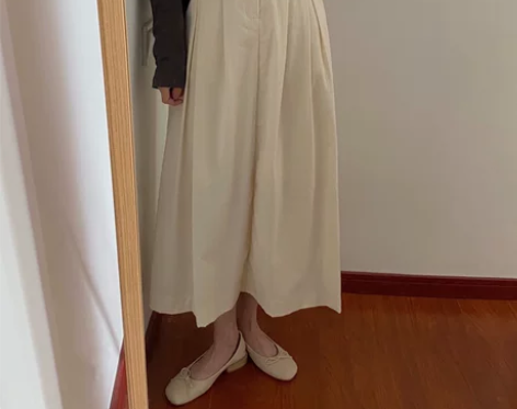 A字腰带伞裙 半身长裙 高腰显瘦 女202...