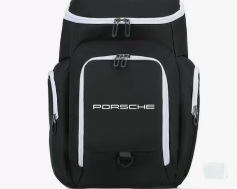 保时捷双肩包黑白双拼背包旅行包篮球训练包健...