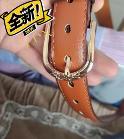 【全新包邮】稻草人女士皮带女真皮腰带时尚简...