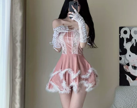 圣诞节cosplay粉色可爱猫女郎制服性感...