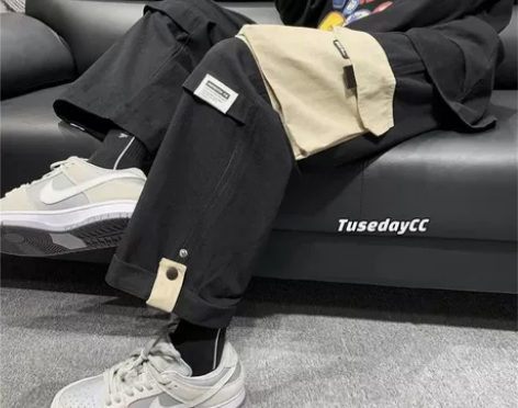 裤工装 工装裤长裤大口袋裤男士春秋高街in...