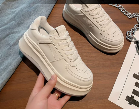 爆款内增高松糕厚底2023春秋新款流行超火...