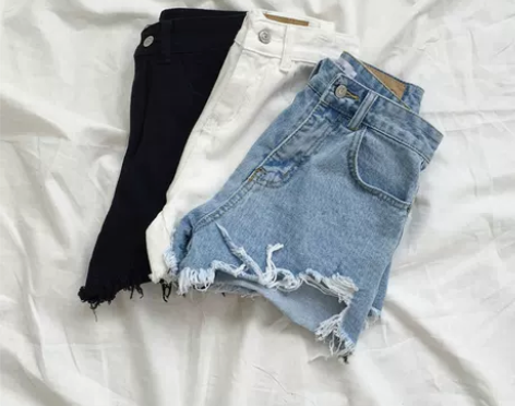 牛仔短裤女夏2024辣妹显瘦高腰宽松韩版学...