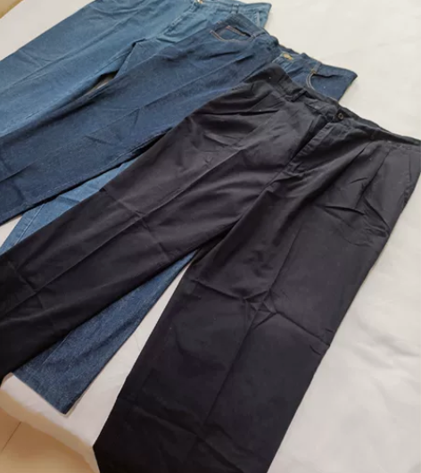 男式宽松直筒牛仔裤制服裤3条 都是老爸的衣...