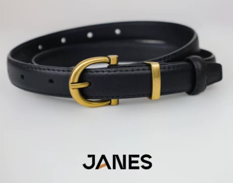 简束高级古铜色针扣百搭牛仔裤双面牛皮细腰带...