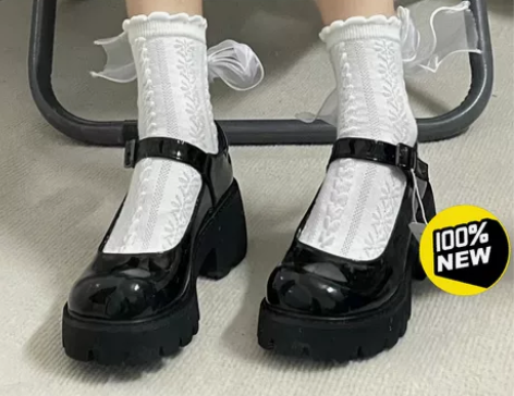实体店倒闭了黑色玛丽珍小皮鞋圆头jk鞋 日...