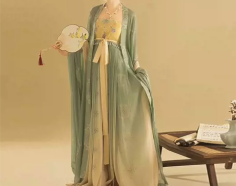 桔屿原创汉服女诃子裙【簪花】大袖衫唐制刺绣...