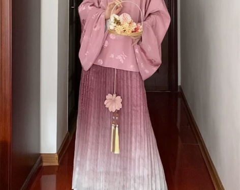 栀子记原创?秋季日常百搭渐变褶裙 五月饼 ...