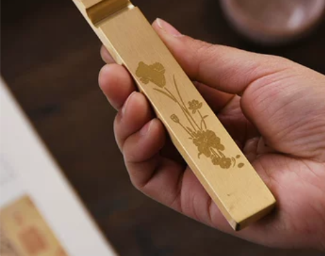 成竹堂高黄档铜镇纸镇镇尺创意多功能铜镇纸毛...