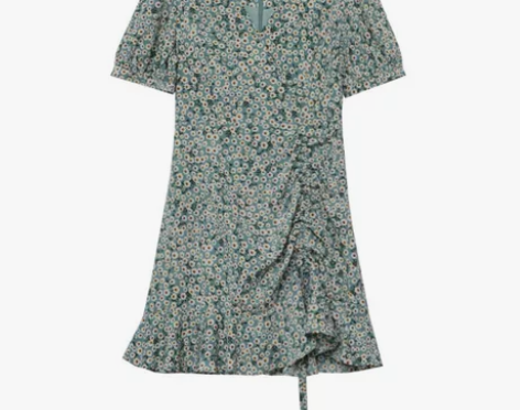 法式雪纺碎花裙连衣裙，质量很好，很修身的一...